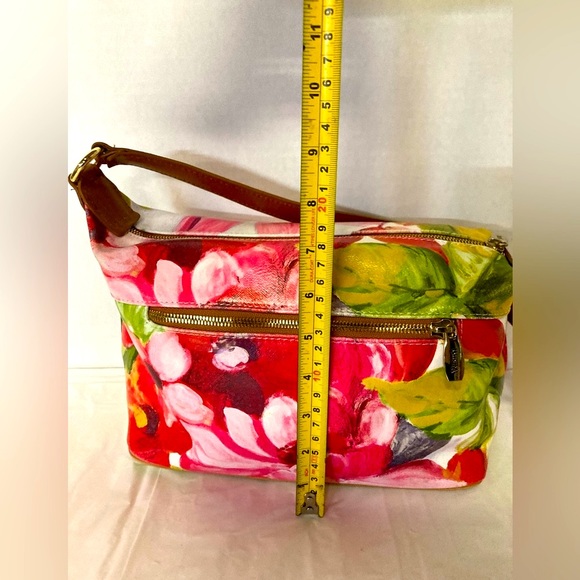 Valentina small floral leather colorful handbag purse - Picture 4 of 7